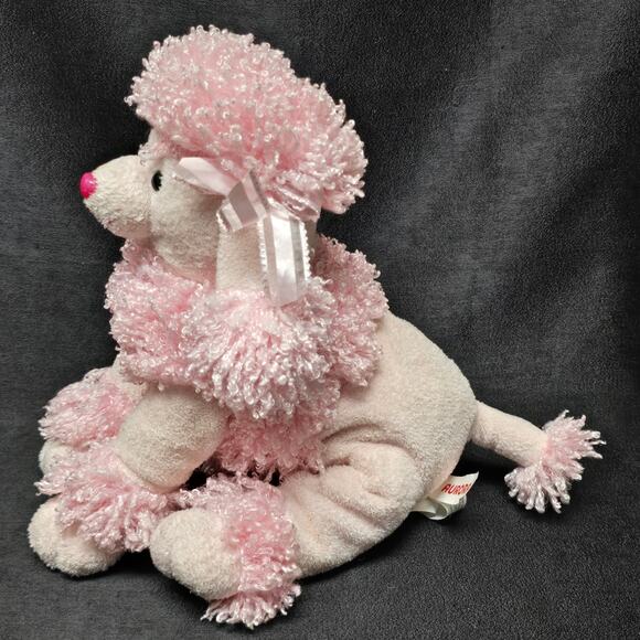 Aurora Fancy the Pink Poodle Hand Puppet Stuffed Plush Animal Dog - Picture 4 of 12